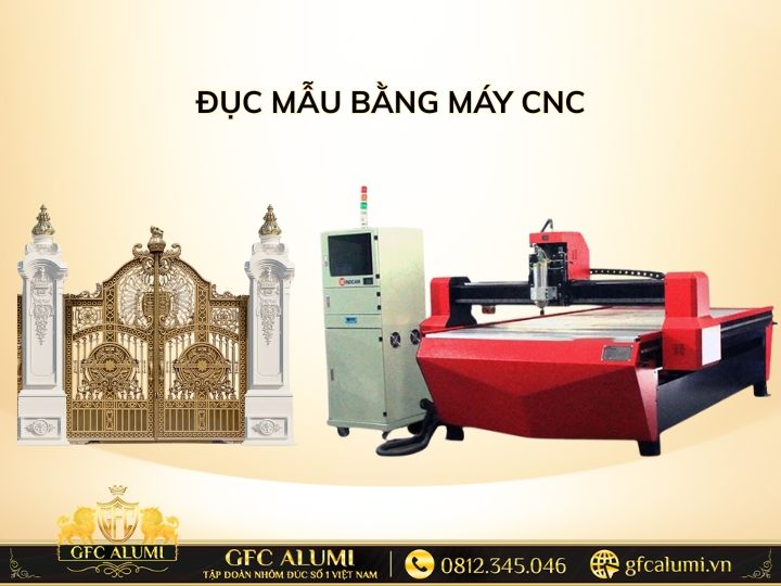 Đục mẫu bằng máy CNC