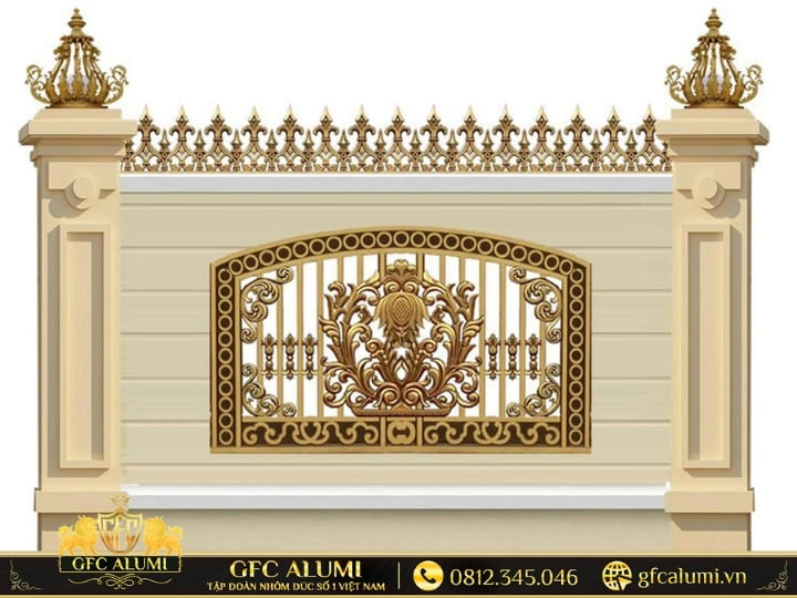 Hàng rào nhôm đúc Buckingham thiết kế hoa văn tinh xảo