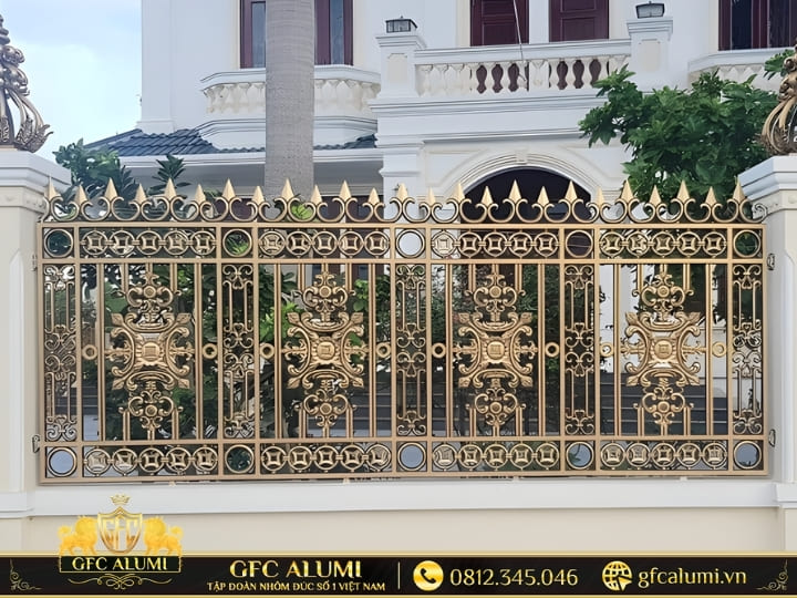 Mẫu hàng rào nhôm đúc chông gai chống leo trèo