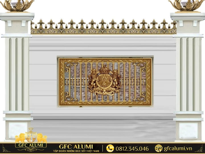 Hàng rào nhôm đúc Buckingham hoa văn cầu kỳ tinh xảo