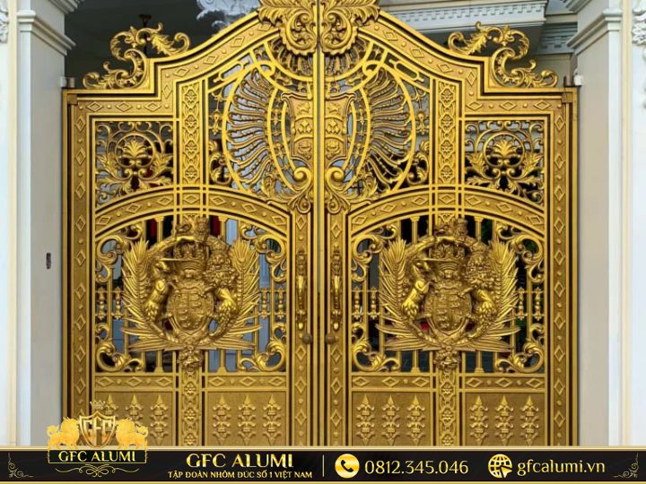 Cổng nhôm đúc Bắc Ninh sang trọng