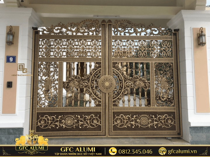 Mẫu cổng nhôm đúc giá rẻ TPHCM 14