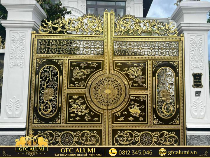Xu hướng cổng nhôm đúc Hưng Yên bền đẹp, thiết kế hiện đại và sang trọng