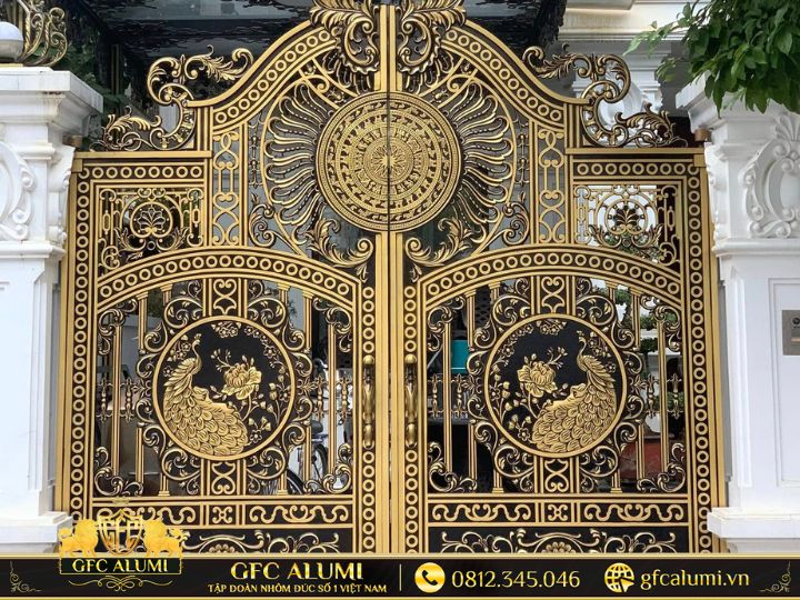 Cổng nhôm đúc hưng yên mẫu 10