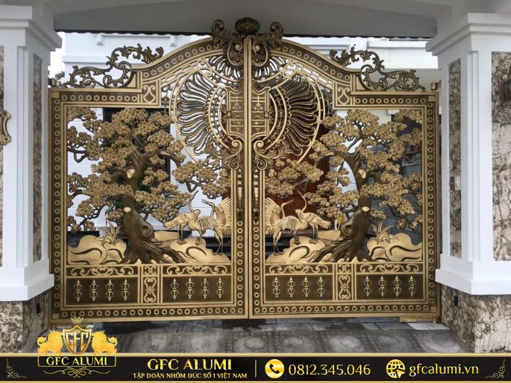 Cổng nhôm đúc hưng yên mẫu 11