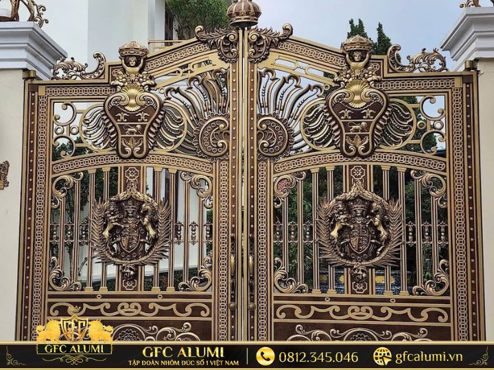 Cổng nhôm đúc hưng yên mẫu 19