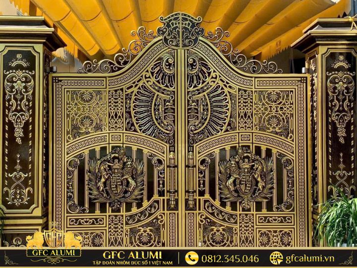 Cổng nhôm đúc hưng yên mẫu 20
