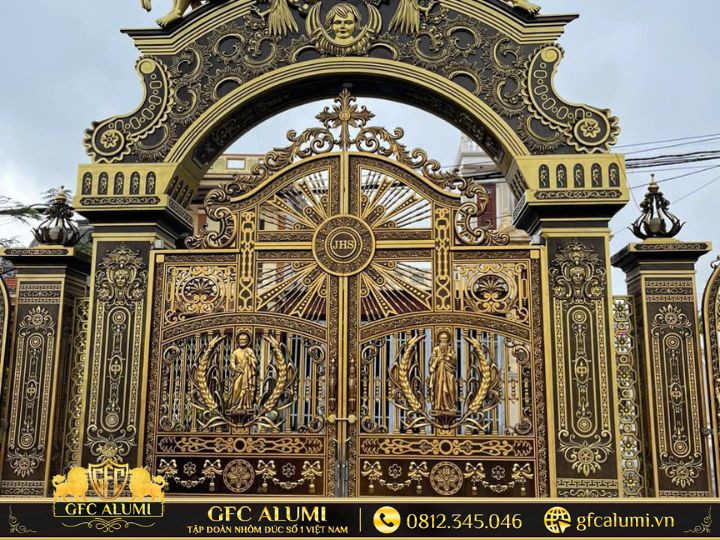 Cổng nhôm đúc hưng yên mẫu 2
