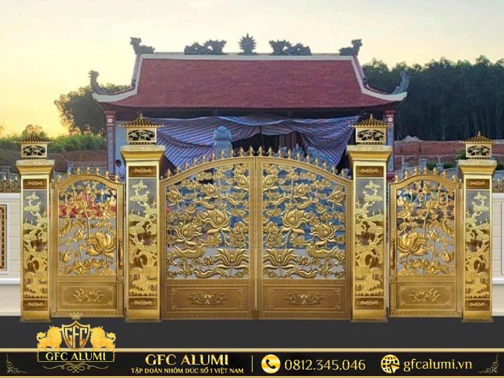 Cổng nhôm đúc hưng yên mẫu 3
