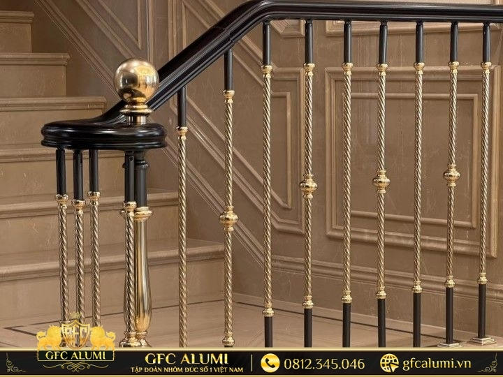 Tay vịn nhôm đúc đơn giản mà tinh tế