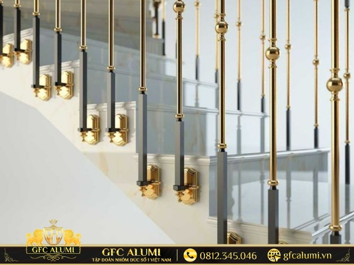 Kiểu tay vịn nhẹ nhàng, đơn giản và ít hoa văn