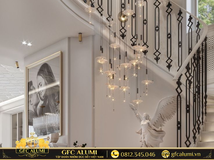 Tay vịn xoắn ốc tạo chuyển động thị giác