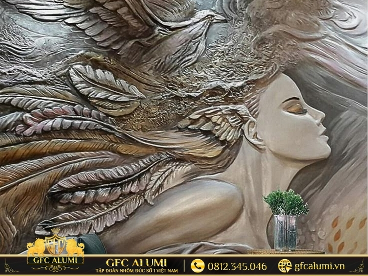 Tranh nhôm phong cách đương đại thanh thoát