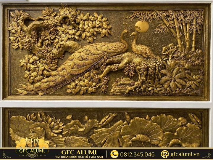 Tranh nhôm đúc sơn thủy hữu tình