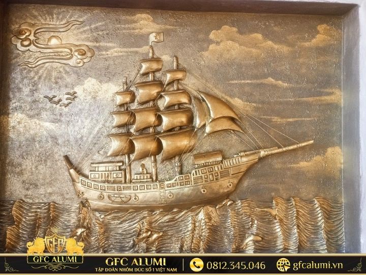 Tranh thuyền rẽ sóng tượng trưng thành công