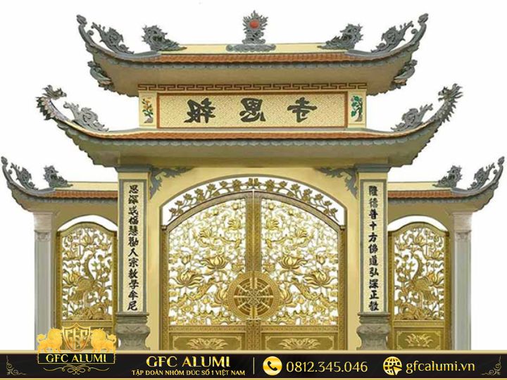 Sự kết hợp hoàn mỹ giữa mái đao truyền thống và chất liệu nhôm đúc bền bỉ.